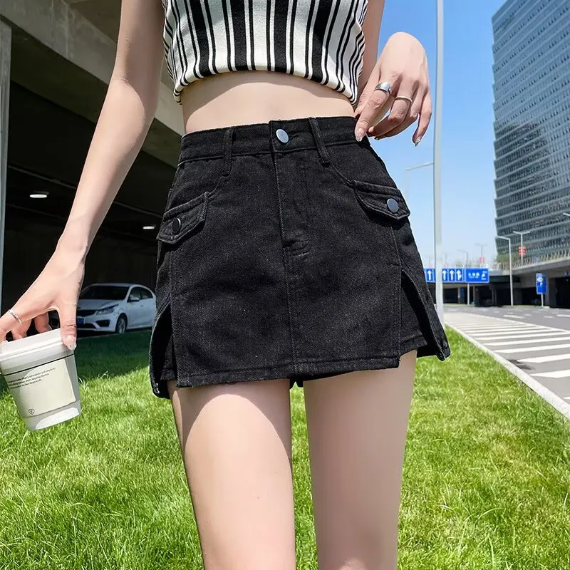 Mu Xiao Xin Denim Short Skirts Women's-8