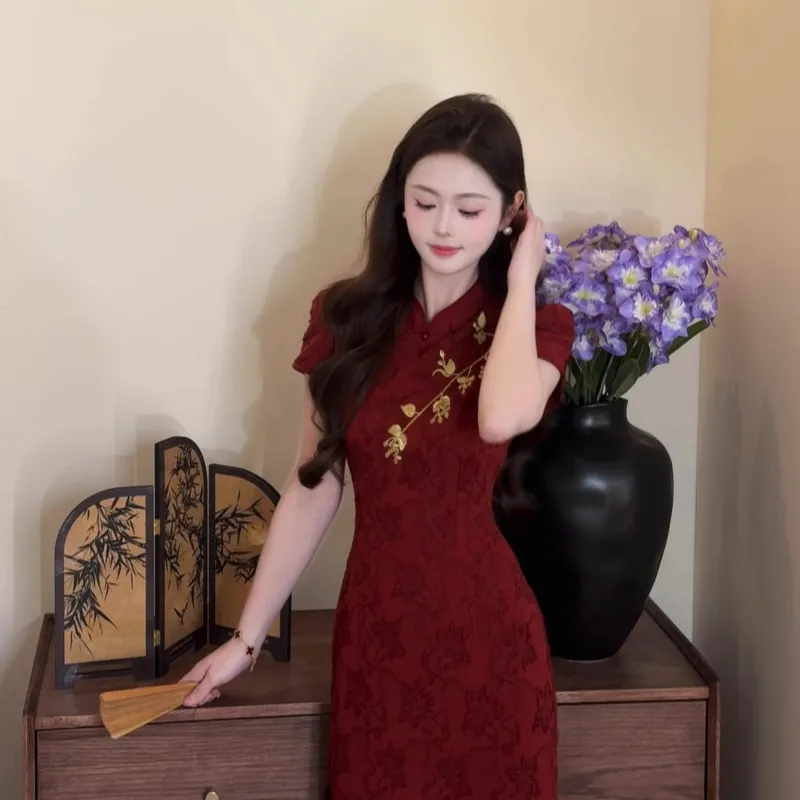 Mu Xiao Xin Cheongsams Women's Red-3