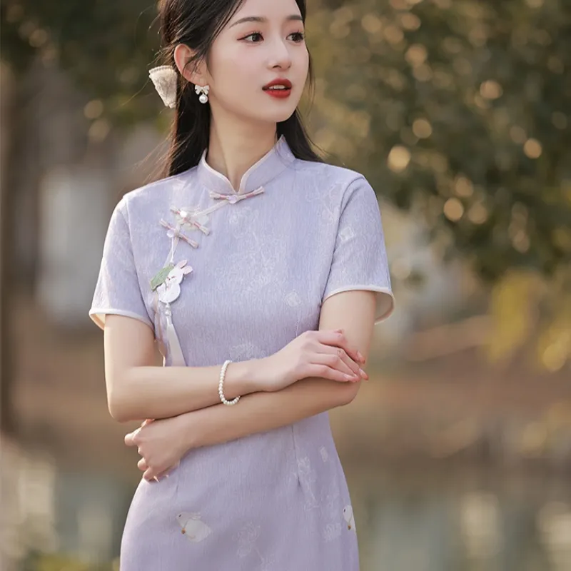 Mu Xiao Xin Cheongsams Women's Purple-3