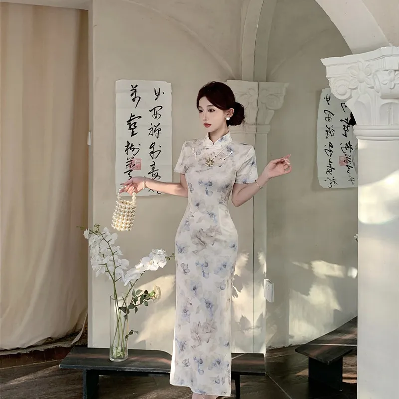 Mu Xiao Xin Cheongsams Women's White-4