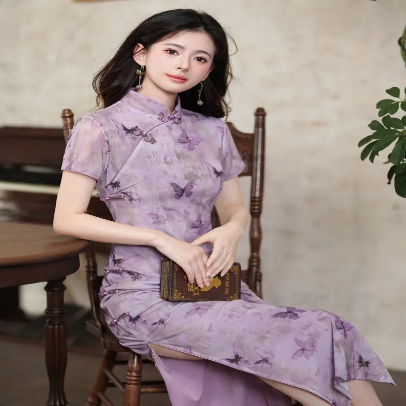 Mu Xiao Xin Cheongsams Women's Light Purple-3