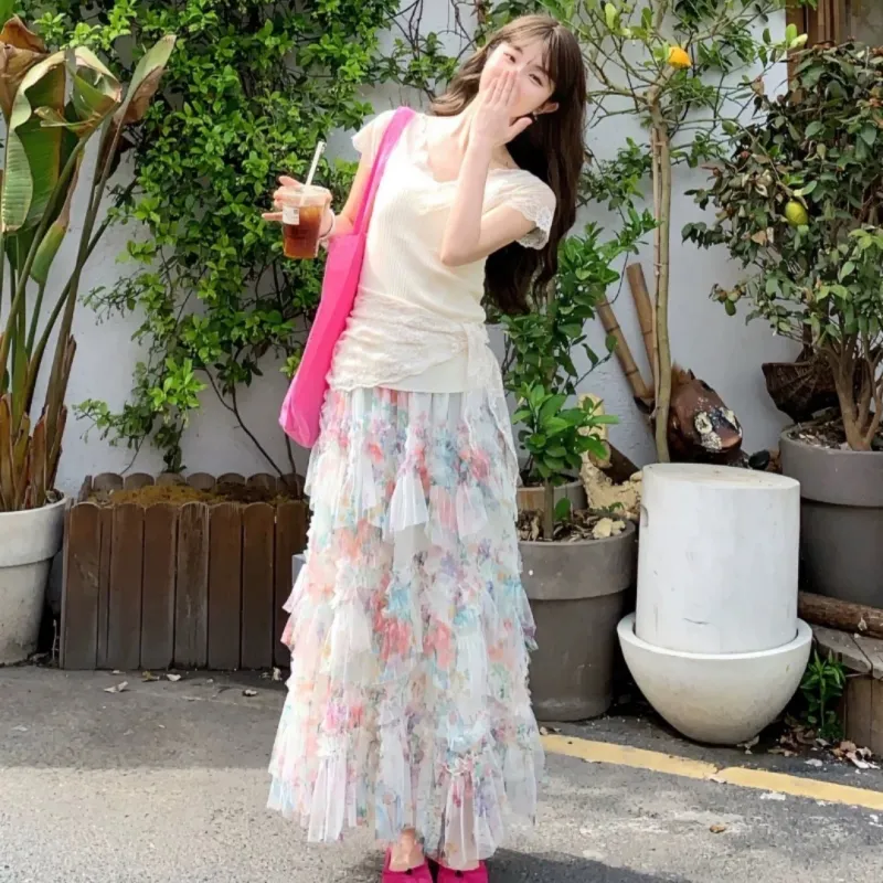 Mu Xiao Xin Two Piece Skirt Sets Women's-2