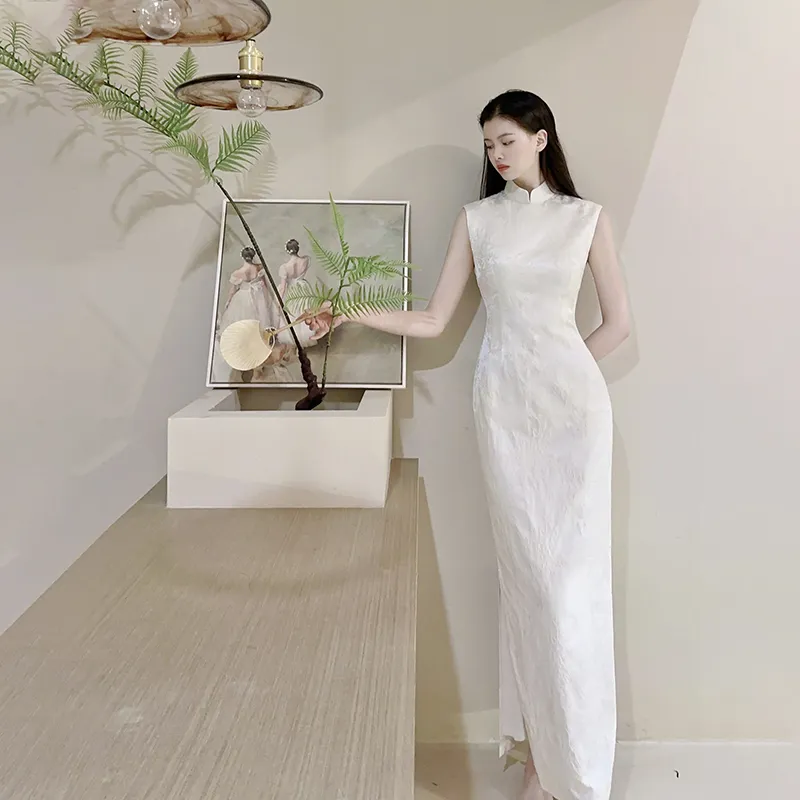 Mu Xiao Xin Cheongsams Women's White-2