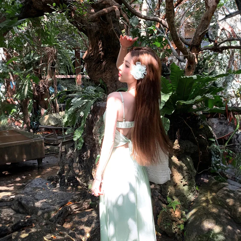 Mu Xiao Xin Slip Dresses Women's Mint Green-6