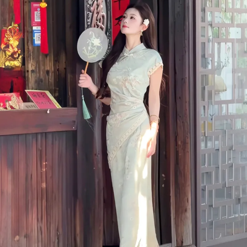 Mu Xiao Xin Cheongsams Women's Light Green-1