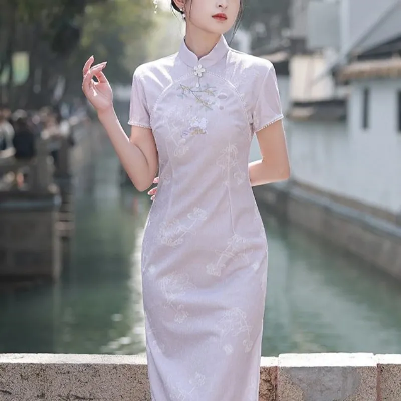 Mu Xiao Xin Cheongsams Women's Purple-3