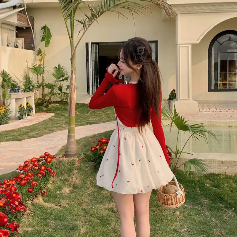 Mu Xiao Xin Two Piece Skirt Sets Women's-4