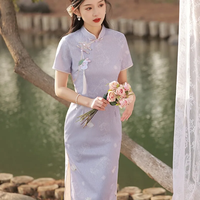 Mu Xiao Xin Cheongsams Women's Purple-2