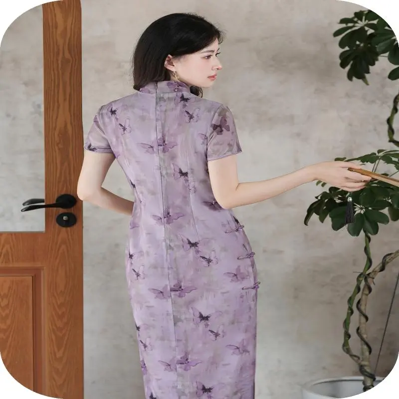 Mu Xiao Xin Cheongsams Women's Light Purple-1