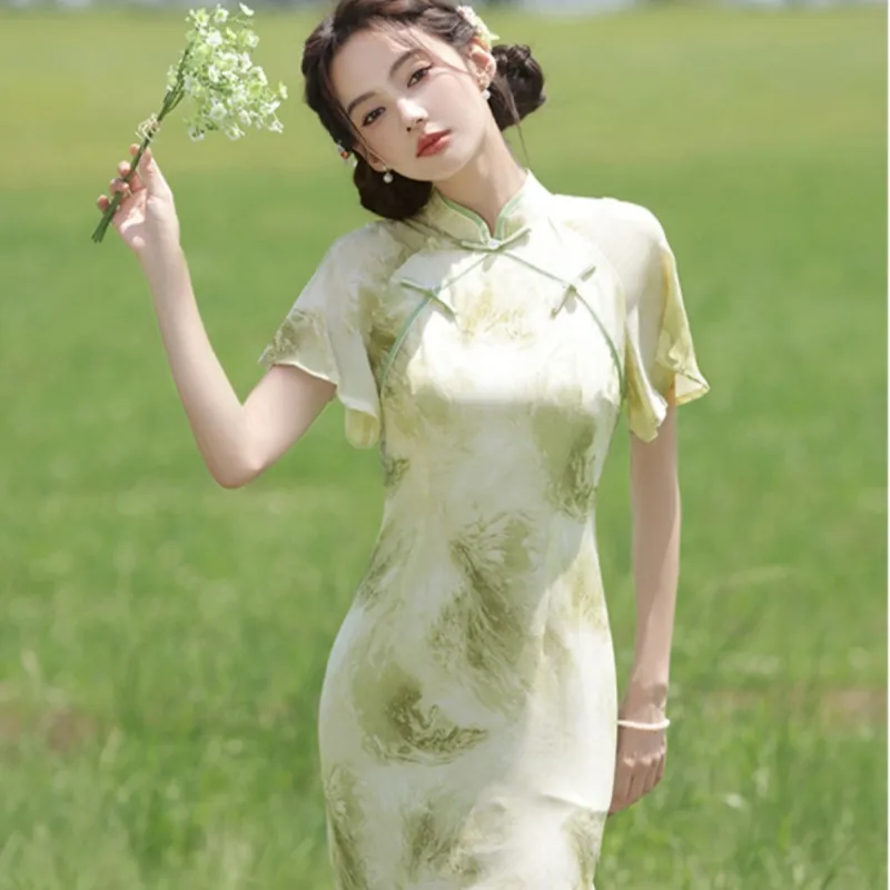Mu Xiao Xin Cheongsams Women's Green-2