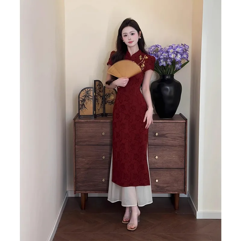 Mu Xiao Xin Cheongsams Women's Red-4