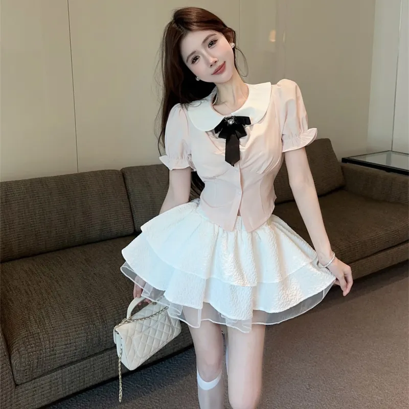 Mu Xiao Xin Two Piece Skirt Sets Women's-4