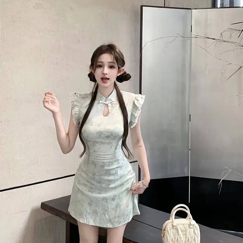 Mu Xiao Xin Short Sleeved Dress Women's-5