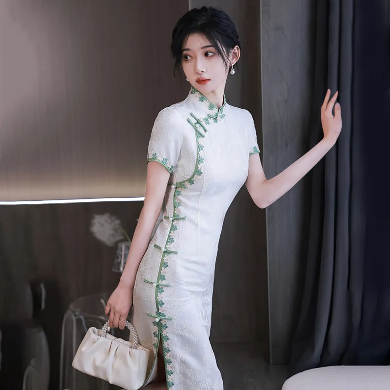 Mu Xiao Xin Cheongsams Women's White-3