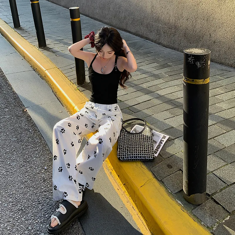 Mu Xiao Xin Casual Pants Women's Dog Claw Print-10
