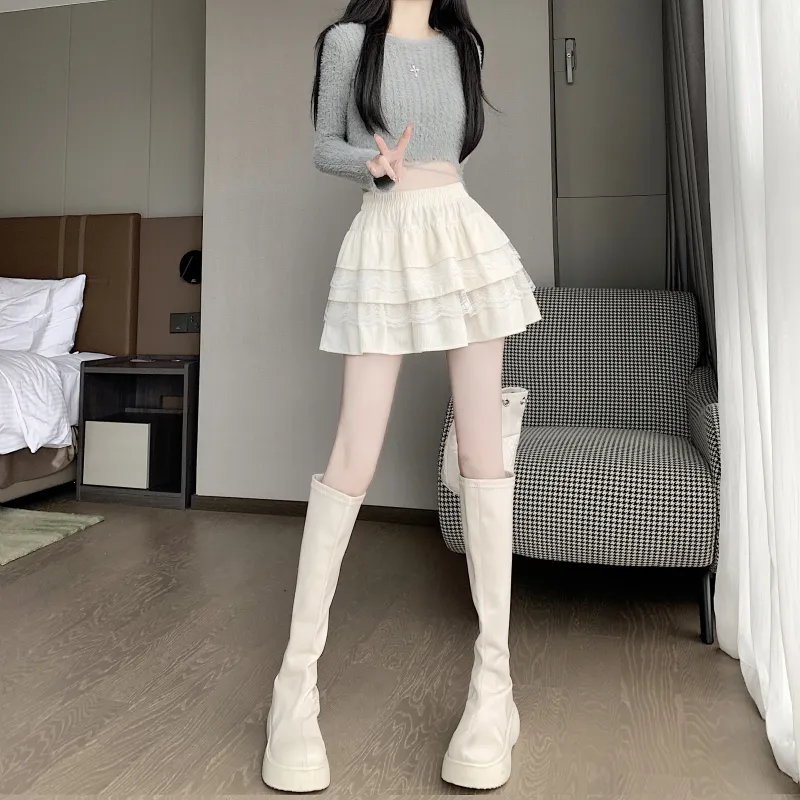 Mu Xiao Xin Casual Short Skirts Women's-4