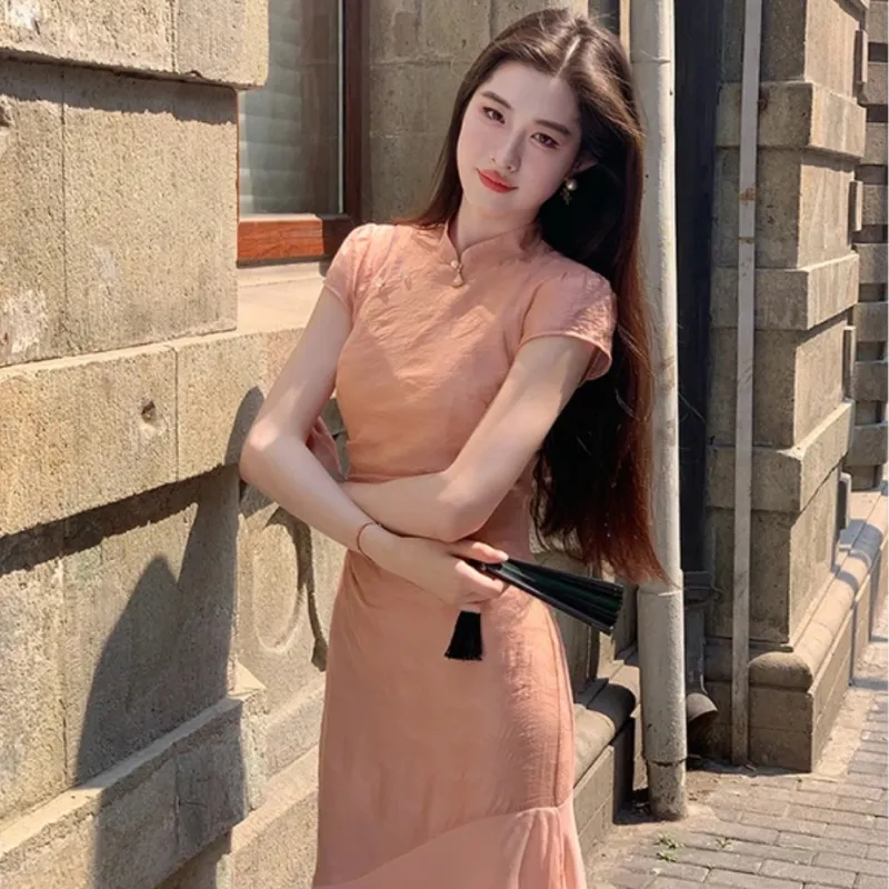 Mu Xiao Xin Short Sleeved Dress Women's-2