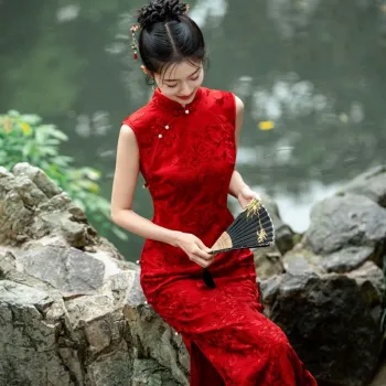 Mu Xiao Xin Cheongsams Women's Red