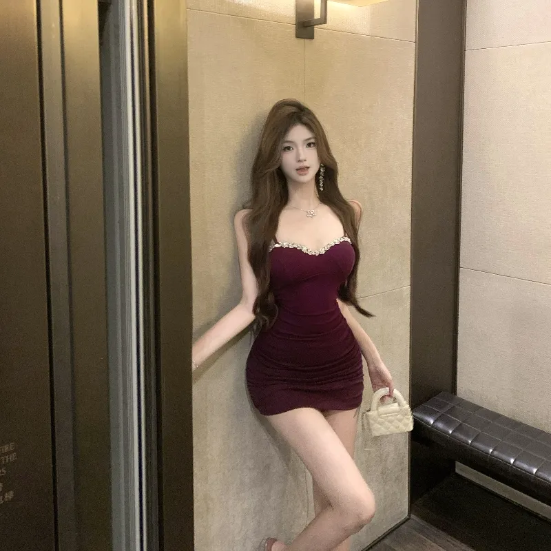 Mu Xiao Xin Slip Dresses Women's Purple-2