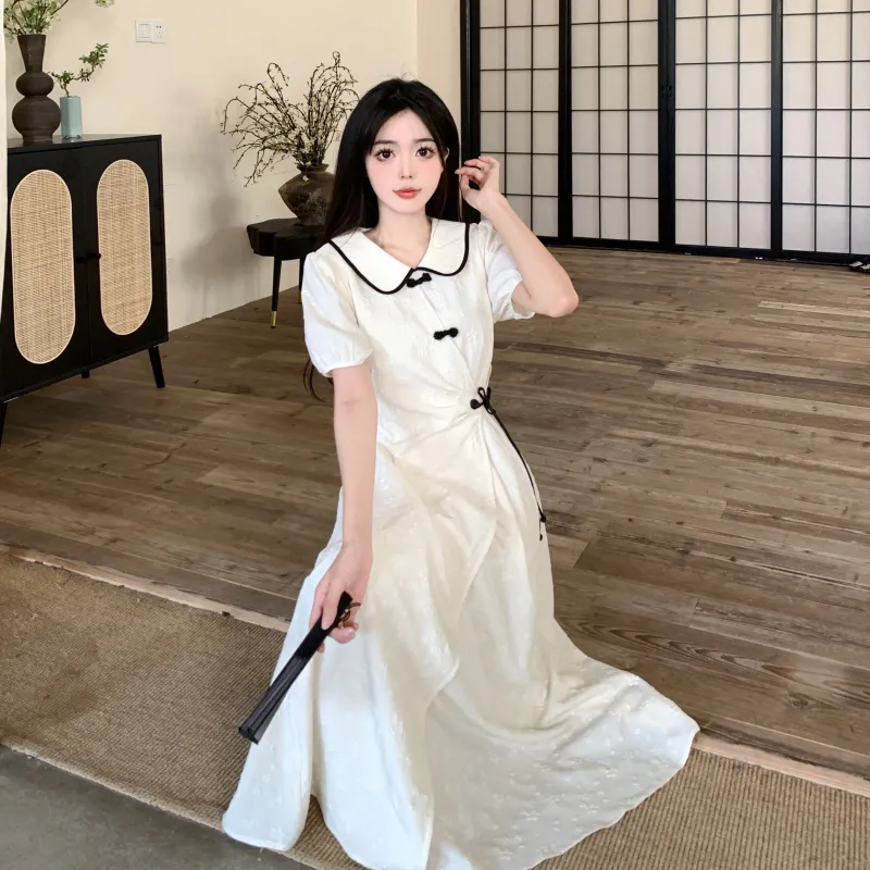 Mu Xiao Xin Short Sleeved Dress Women's-5