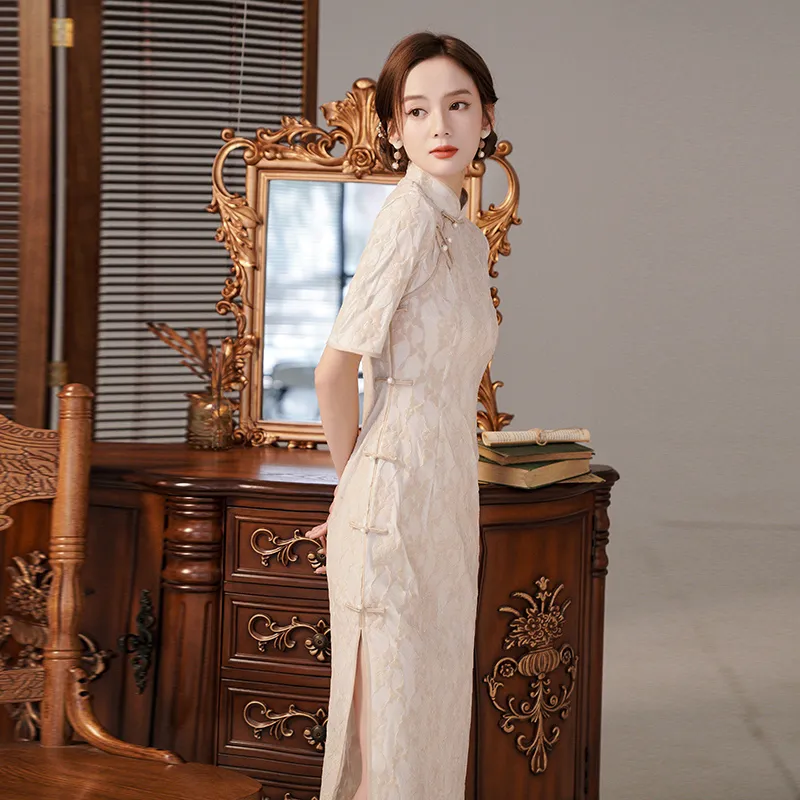 Mu Xiao Xin Cheongsams Women's Champagne-3