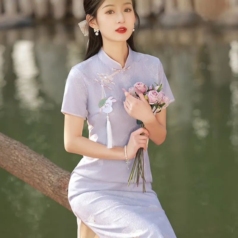 Mu Xiao Xin Cheongsams Women's Purple-5