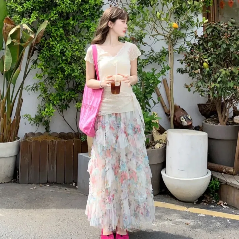 Mu Xiao Xin Two Piece Skirt Sets Women's-4