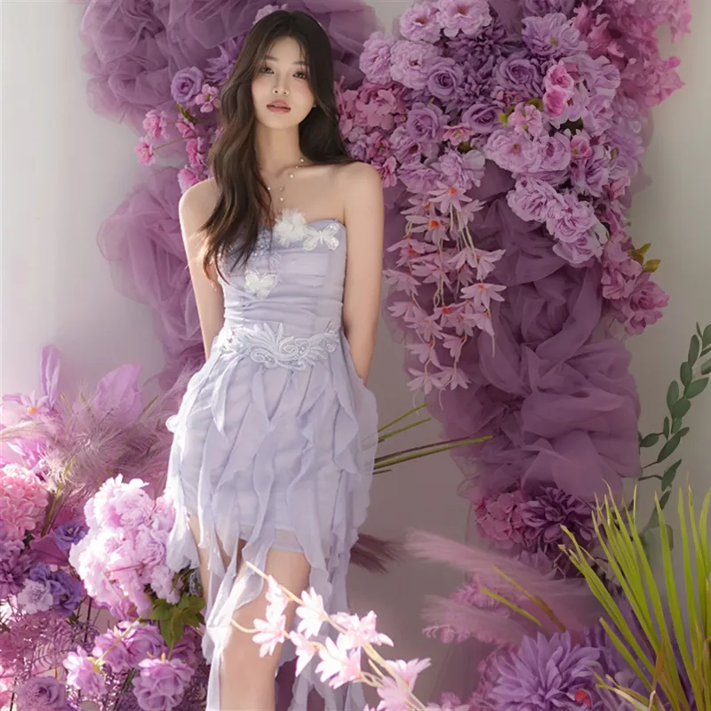 Mu Xiao Xin Slip Dresses Women's Enchanting Purple-4
