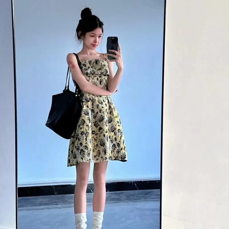 Mu Xiao Xin Slip Dresses Women's Yellow-3