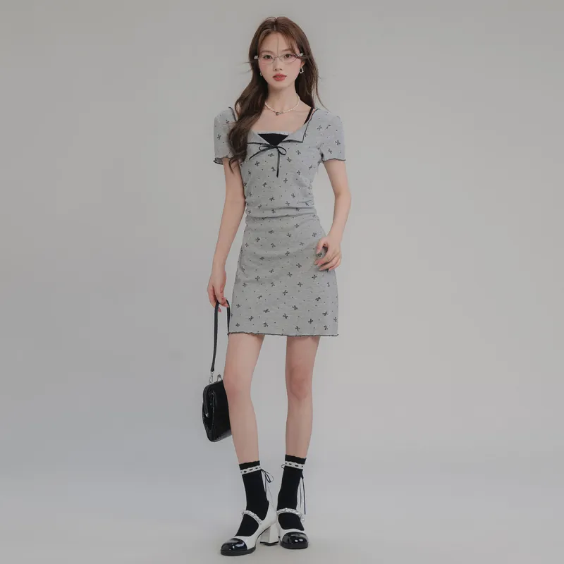 Mu Xiao Xin Short Sleeved Dress Women's-4