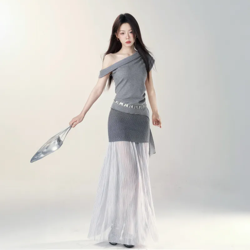 Mu Xiao Xin Two Piece Skirt Sets Women's-4
