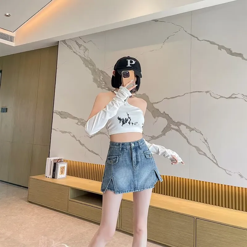 Mu Xiao Xin Denim Short Skirts Women's-3