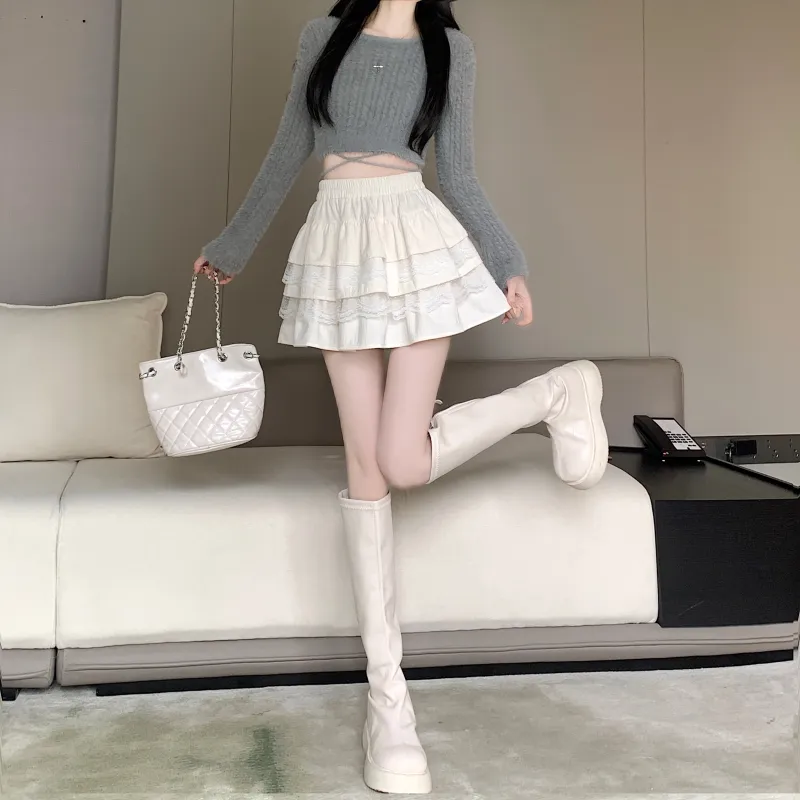Mu Xiao Xin Casual Short Skirts Women's-5