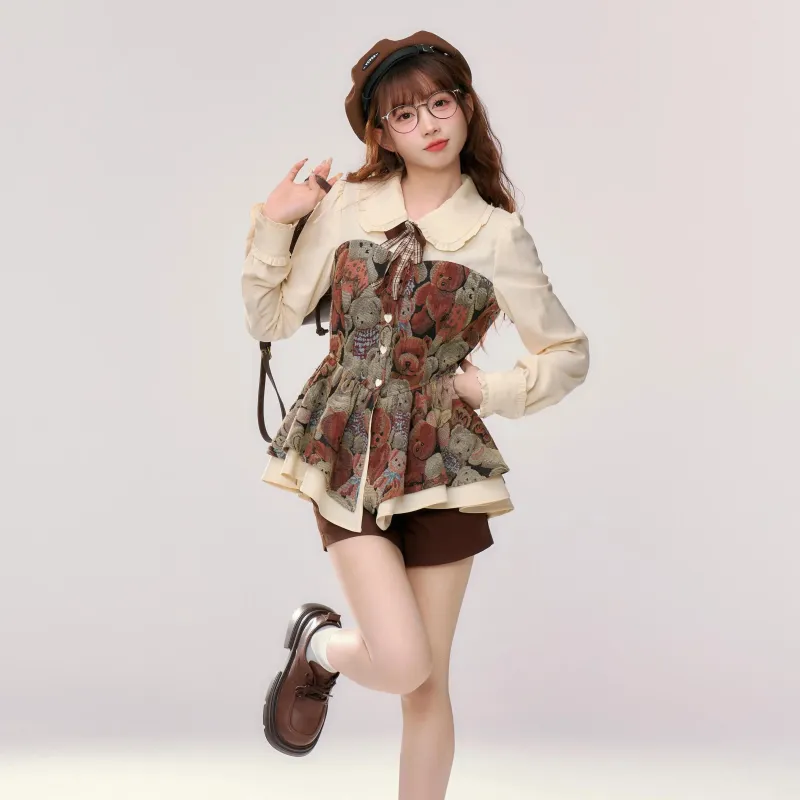 Mu Xiao Xin Two Piece Skirt Sets Women's-4