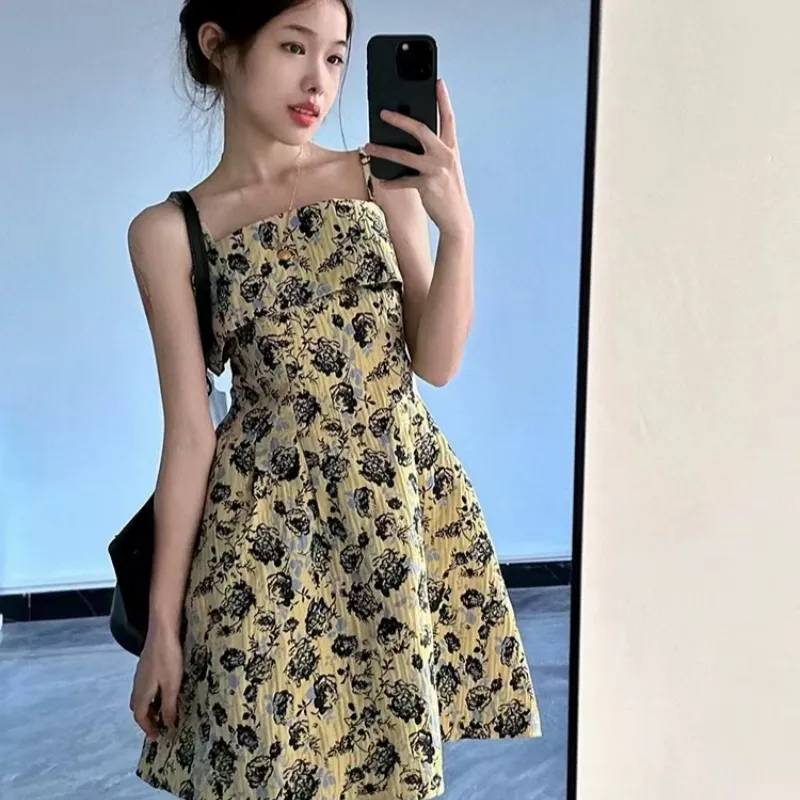Mu Xiao Xin Slip Dresses Women's Yellow-2
