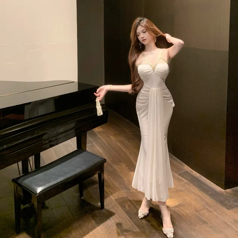 Mu Xiao Xin Slip Dresses Women's Ecru-3