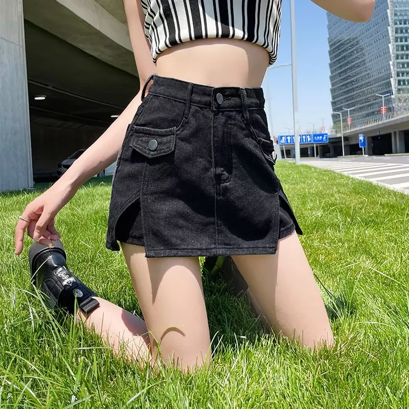 Mu Xiao Xin Denim Short Skirts Women's-7