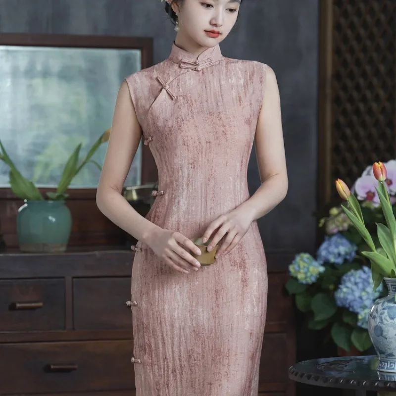 Mu Xiao Xin Cheongsams Women's Pink Cheongsam-4