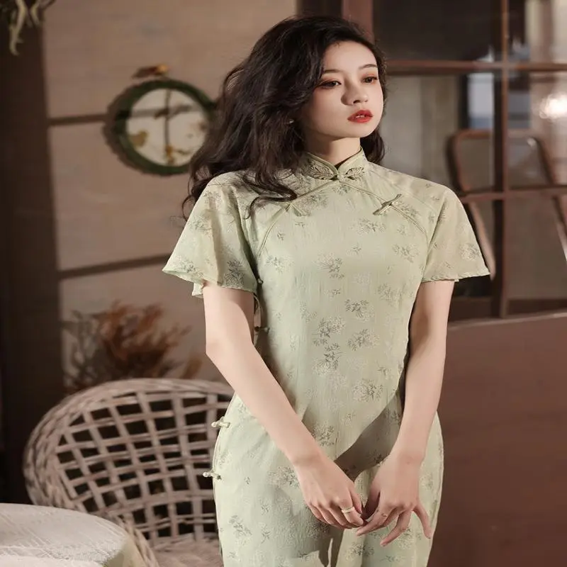 Mu Xiao Xin Cheongsams Women's Green-1