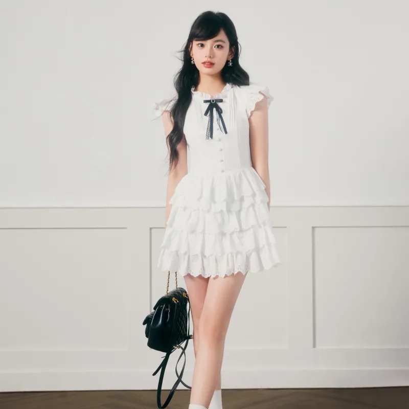 Mu Xiao Xin Short Sleeved Dress Women's-3