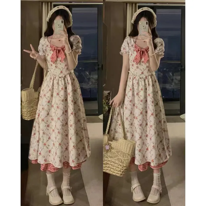 Mu Xiao Xin Short Sleeved Dress Women's-5