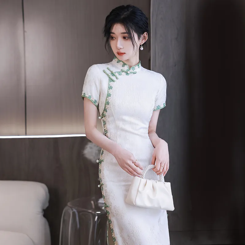 Mu Xiao Xin Cheongsams Women's White-1