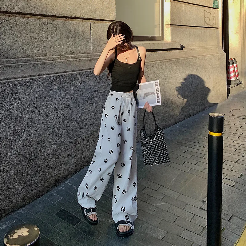 Mu Xiao Xin Casual Pants Women's Dog Claw Print-6