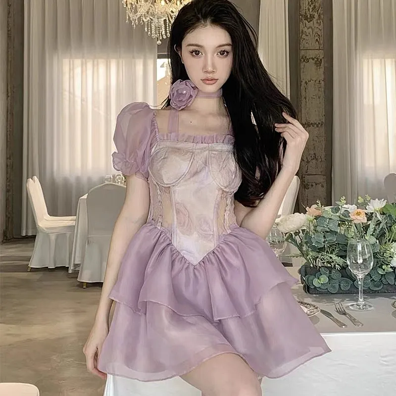 Mu Xiao Xin Short Sleeved Dress Women's-3