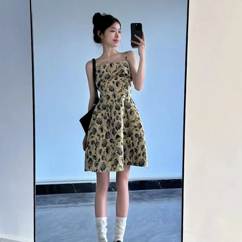 Mu Xiao Xin Slip Dresses Women's Yellow-4