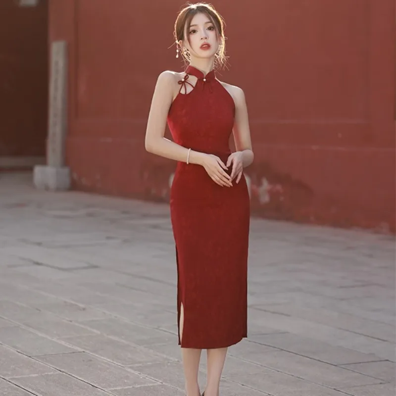 Mu Xiao Xin Cheongsam Women's Red-4
