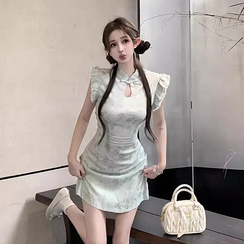Mu Xiao Xin Short Sleeved Dress Women's-2