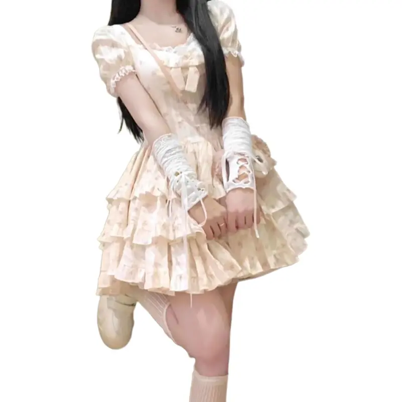Mu Xiao Xin Short Sleeved Dress Women's-2