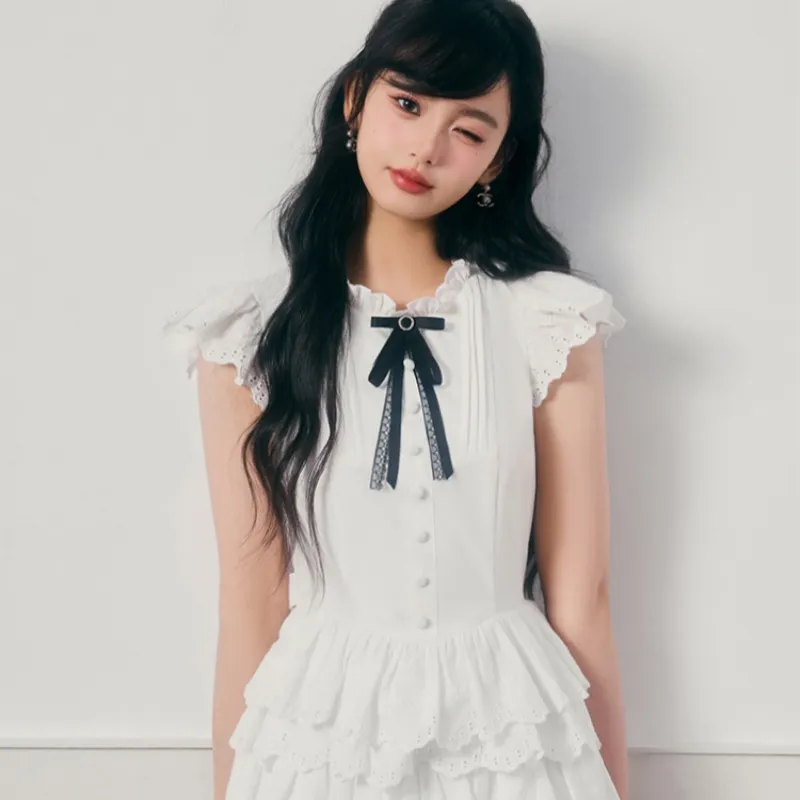 Mu Xiao Xin Short Sleeved Dress Women's-4