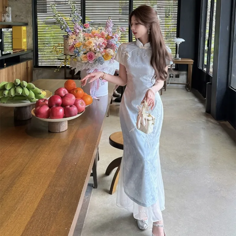 Mu Xiao Xin Short Sleeved Dress Women's-2